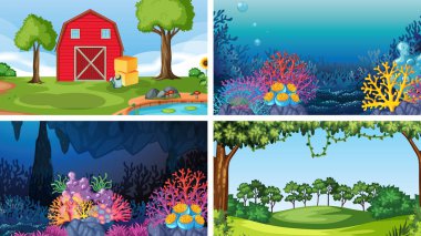 Doğa ayarında sahneler kümesi