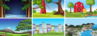 Doğa secene gece ve gündüz seti