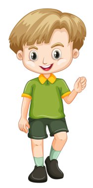 Beyaz arka planda izole sevimli mutlu gülümseyen çocuk