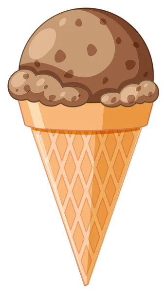 Cono de helado con sabor aislado en blanco — Vector de stock