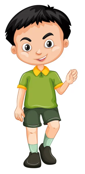 Lindo niño sonriente feliz aislado sobre fondo blanco — Vector de stock