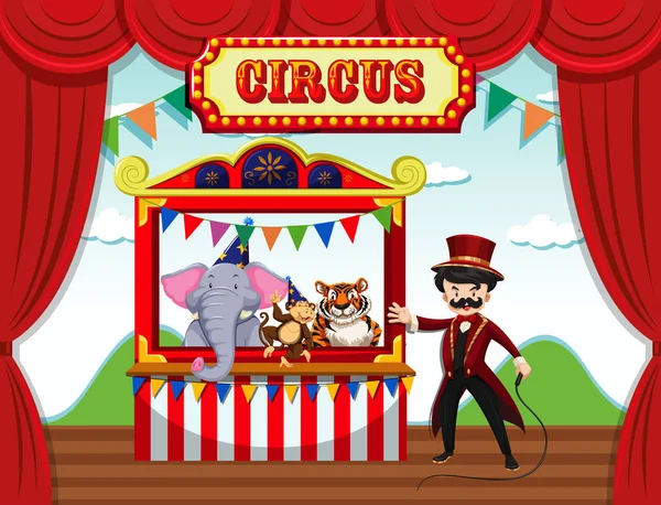 Circus, διασκέδαση δίκαιη, λούνα παρκ πρότυπο θέμα — Διανυσματικό Αρχείο