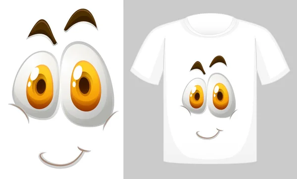 幸せな顔のグラフィックとTシャツのデザイン — ストックベクタ