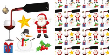 Noel teması ile dikişsiz arka plan tasarımı