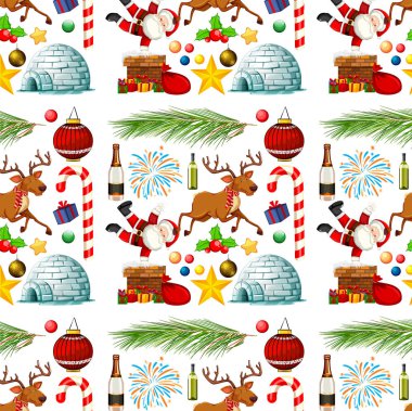 Noel teması ile dikişsiz arka plan tasarımı