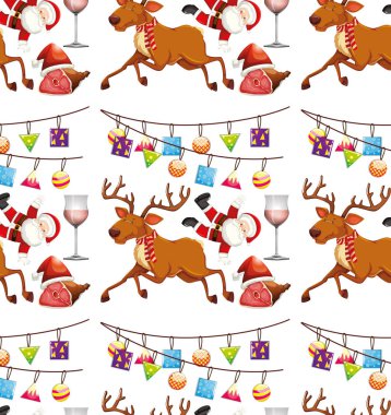 Noel teması ile dikişsiz arka plan tasarımı