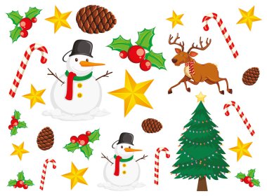 Kardan adam ve noel ağacı ile arka plan tasarımı