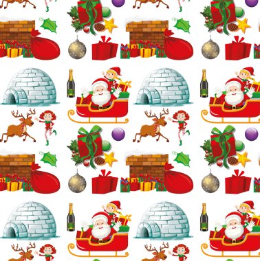 Noel teması ile dikişsiz arka plan tasarımı