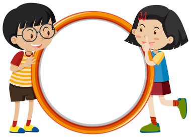 Mutlu çocuklarla çerçeve