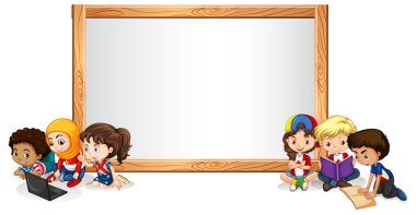 Çocukların okuduğu boş işaret şablonu