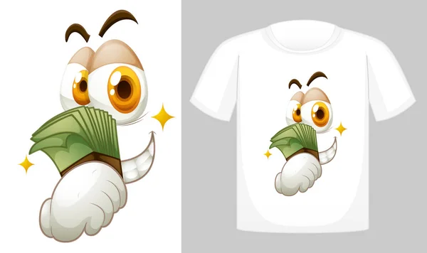 T-shirt ontwerp met Graphic vooraan — Stockvector