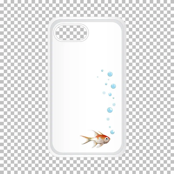 Design grafico sulla custodia del telefono cellulare con pesce — Vettoriale Stock