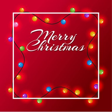 Renkli ışıklar ile Noel kartı