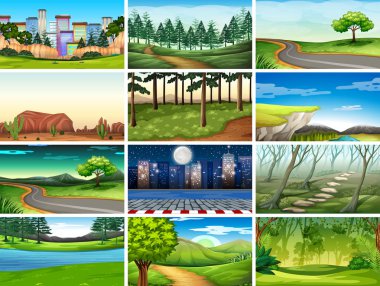 Doğa ayarında sahneler kümesi