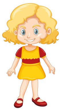 Beyaz arka planda mutlu bir gülümseme ile kız