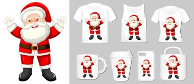 Farklı ürün şablonlarında Noel Baba grafiği