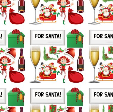 Noel teması ile dikişsiz arka plan tasarımı