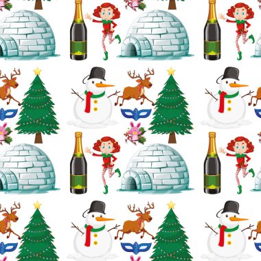 Noel teması ile dikişsiz arka plan tasarımı