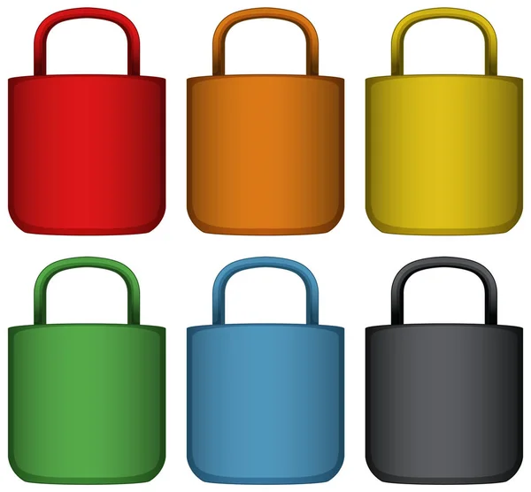 Bolsos en seis colores diferentes — Vector de stock