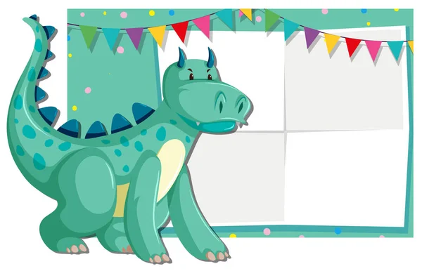 Dragon party poster card tema — Vettoriale Stock