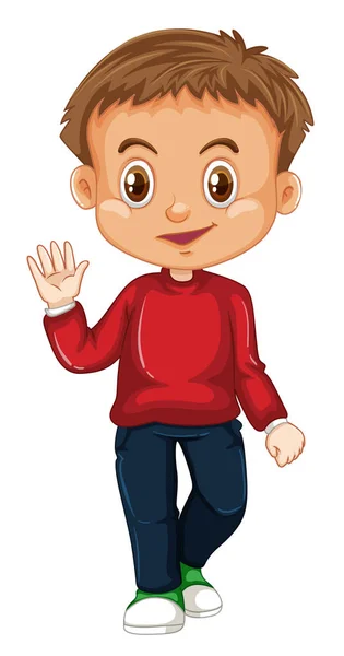 Lindo niño sonriente feliz aislado sobre fondo blanco — Vector de stock