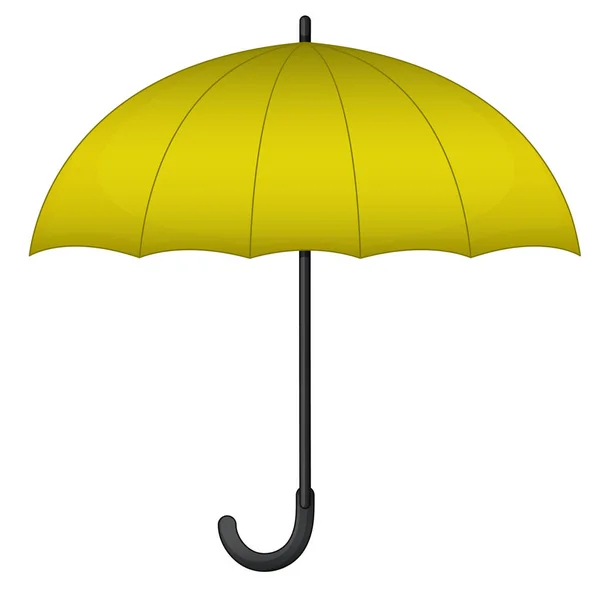 Yellow umbrella on white background — Stock Vector