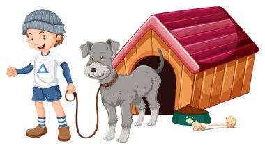 İzole arka planda hayvanlarla çocuklar