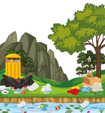 Park sahnesinde çöp