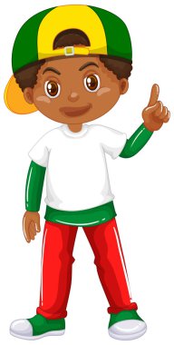 Beyaz arka planda izole sevimli mutlu gülümseyen çocuk