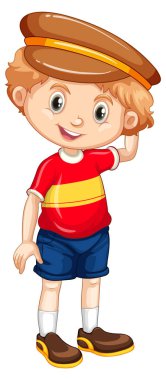 Beyaz arka planda izole sevimli mutlu gülümseyen çocuk