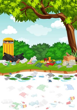 Park ağacın altında plastik torbadolu