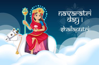 Tanrıça ile Navaratri poster tasarımı 