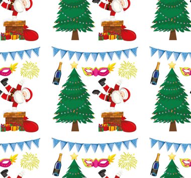 Noel teması ile dikişsiz arka plan tasarımı