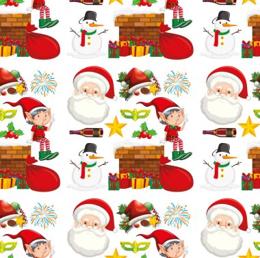 Noel teması ile dikişsiz arka plan tasarımı