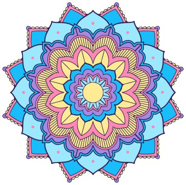 Mavi ve sarı mandala desen tasarımı