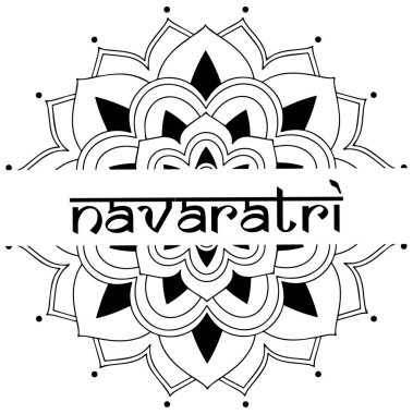 Mandala desenli Navaratri poster tasarımı