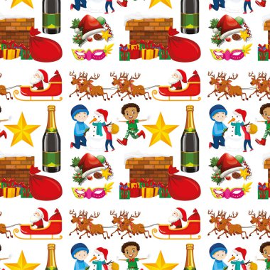 Noel teması ile dikişsiz arka plan tasarımı