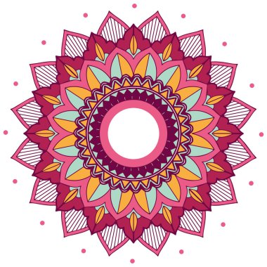 Pembe ve sarı mandala desen tasarımı