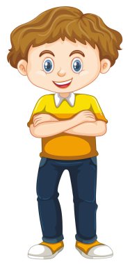 Beyaz arka planda izole sevimli mutlu gülümseyen çocuk