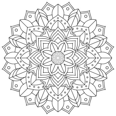 Beyaz arkaplanda mandala desen tasarımı