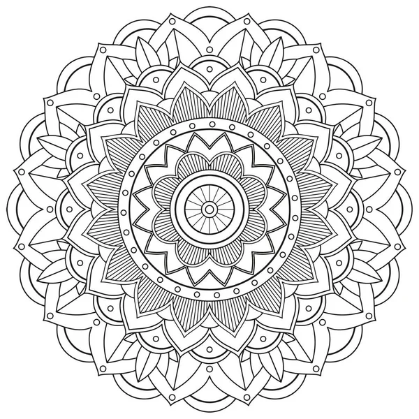 Mandala patroon ontwerp op witte achtergrond — Stockvector