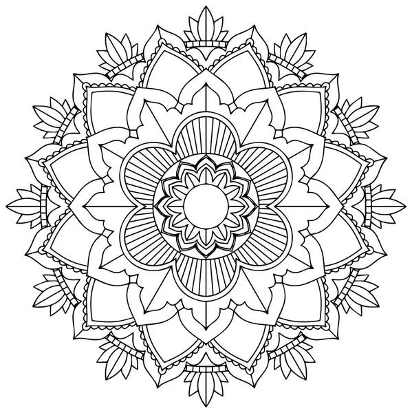 Beyaz arkaplanda mandala desen tasarımı — Stok Vektör
