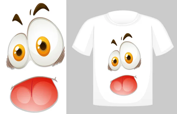 T-Shirt-Design mit Gesichtsausdruck — Stockvektor