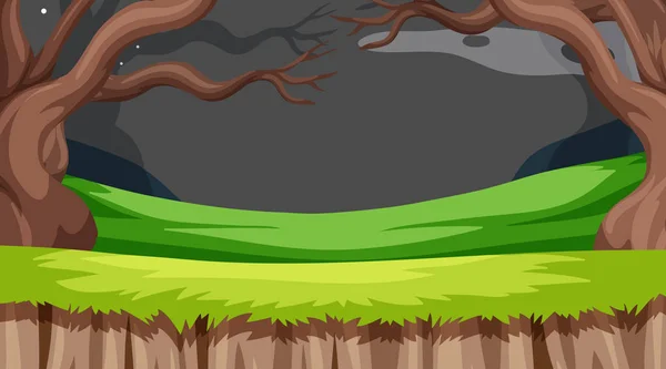 Naturaleza escena paisaje plantilla — Vector de stock