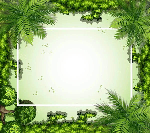Gränsen mall med gröna växter — Stock vektor