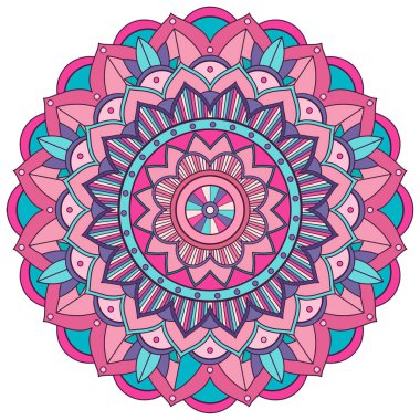 Beyaz arkaplanda mandala desen tasarımı