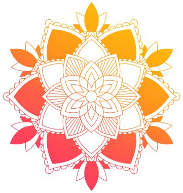 Mandala desen dizaynı kırmızı ve sarı