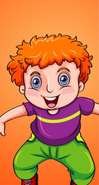 Kocaman bir gülümseme ile mutlu çocuk