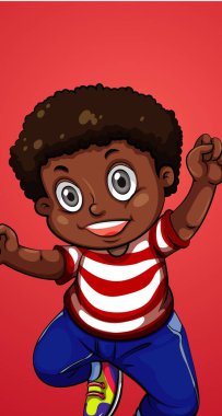 Kocaman bir gülümseme ile mutlu çocuk