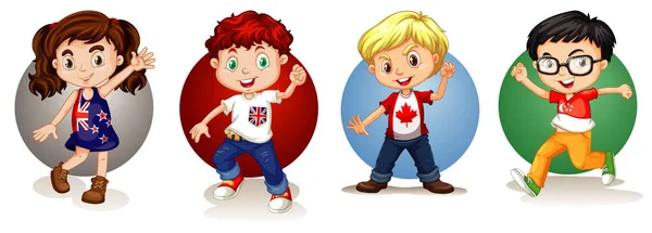 Kids from different countries — Stock Vector